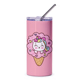 Kawaii Unicorn Tumbler, Cute Ice Cream Cone, Cartoon Unicorn, Pink Tumbler, Gift for Unicorn Lovers, Unique Cup, Stainless Steel Tumbler - Tawshia